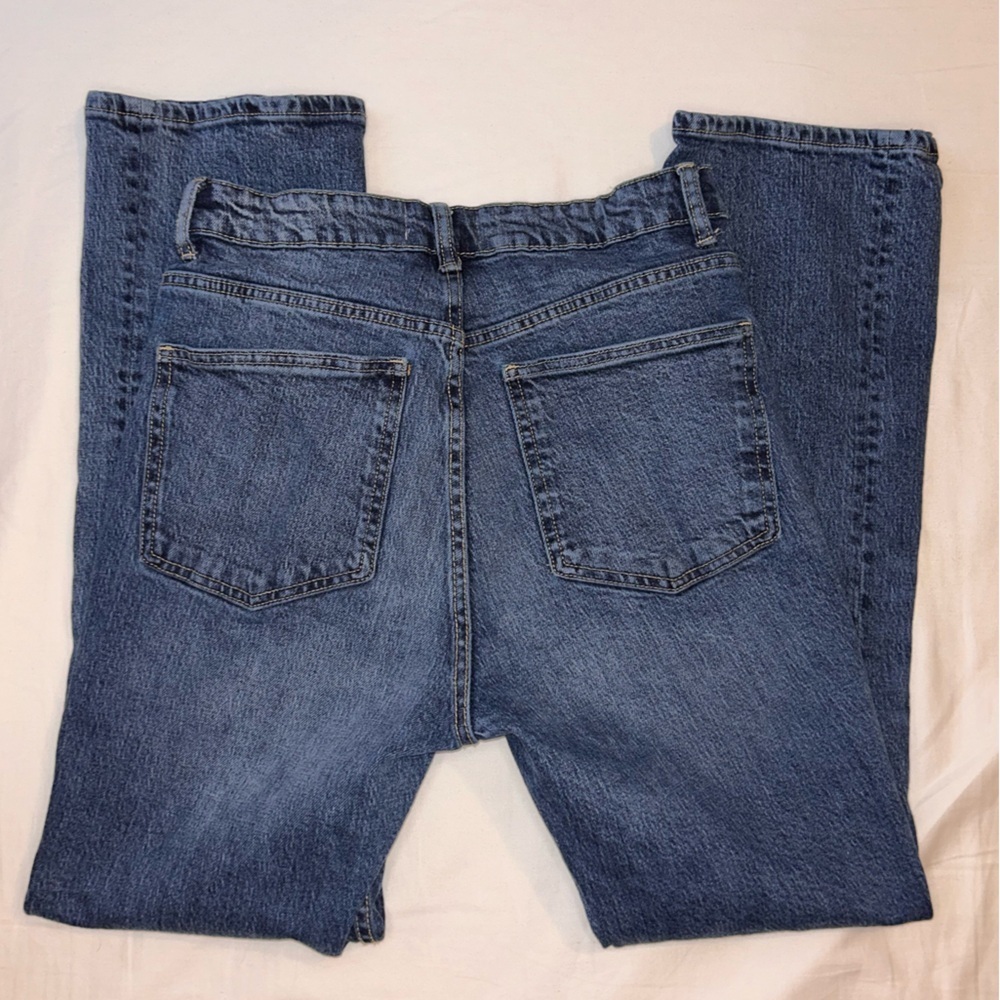 ZARA Mid-Rise Straight Leg Jeans Size 6 Medium Wash - Picture 4 of 4